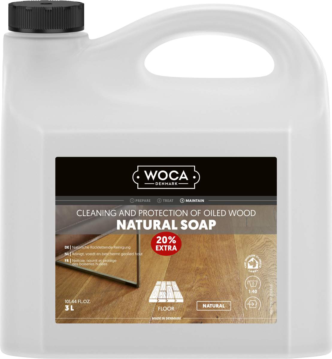 WOCA Holzbodenseife Natur Natural Soap 3 Liter
