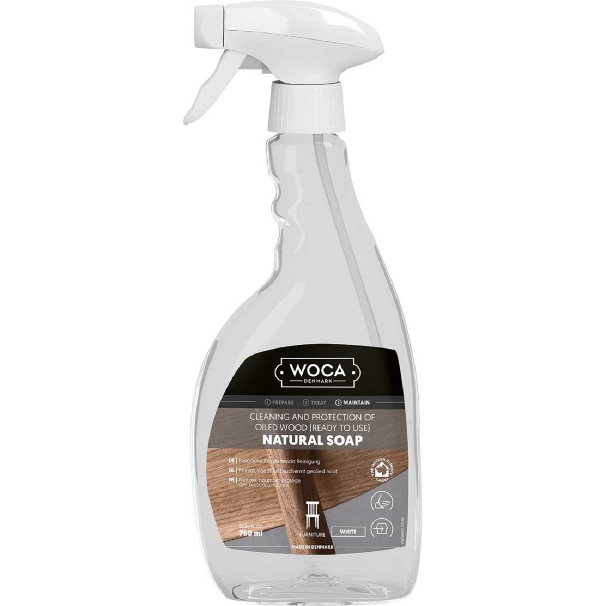 WOCA Naturseife Spray Weiß Natural Soap Spray White 0,75 Liter