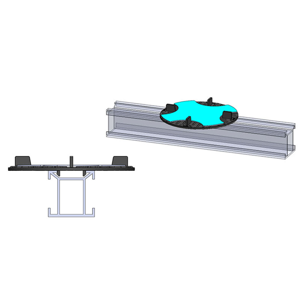 SOLIDOR Aufsatzmodul Click Top für QWICKBUILD Montageleisten inkl. Sticksol und mit 3 mm Fuge für Terrassenplatten