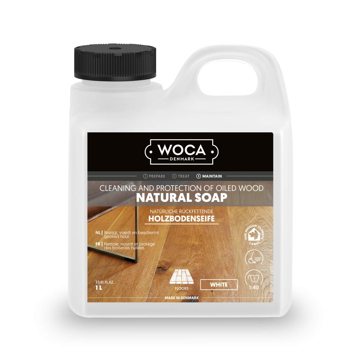 WOCA Bodenseife Weiß Natural Soap White 1 Liter