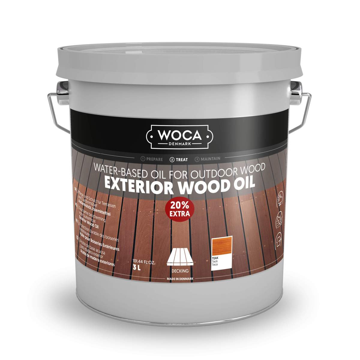WOCA Terrassenöl Exterior Teak Exterior Wood Oil Teak 3 Liter