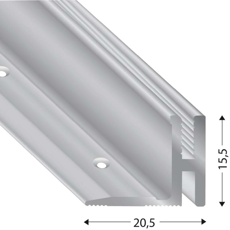 Grundprofil Aluminium roh 17-22 mm Silber