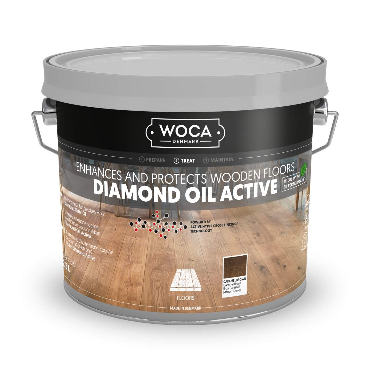 WOCA Diamant Aktiv Öl Caramelbraun Diamond Oil Active 2,5 Liter