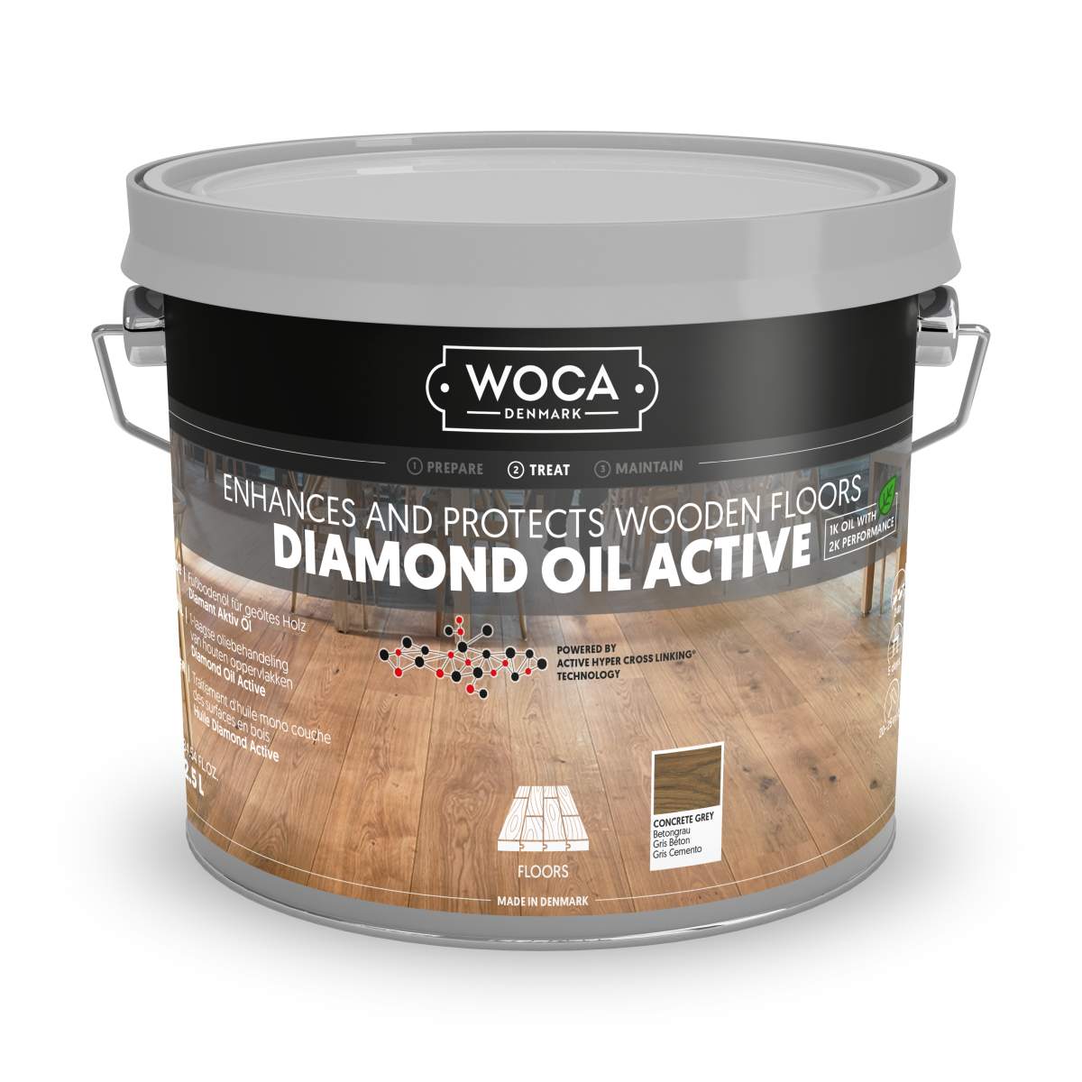 WOCA Diamant Aktiv Öl Betongrau 2,5 Liter