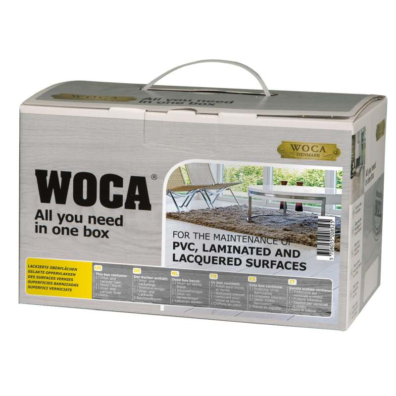 WOCA Vinyl- und Lackpflegebox Clean and Care Kit Lacquered Wood