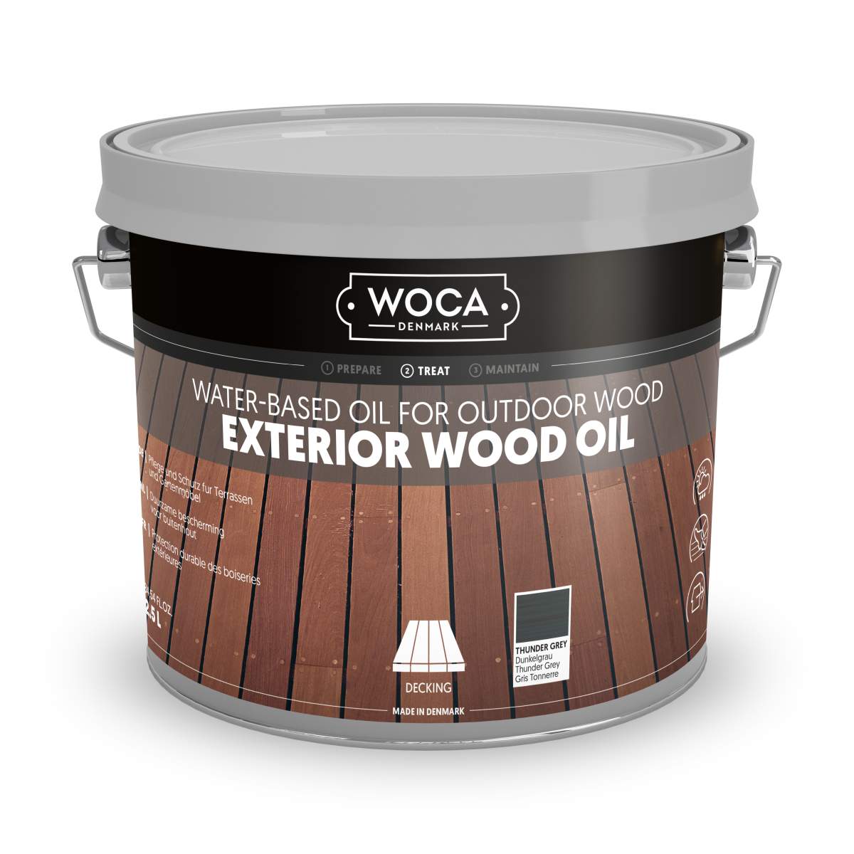 WOCA Terrassenöl Exterior Dunkelgrau Exterior Wood Oil Dark Grey 2,5 Liter