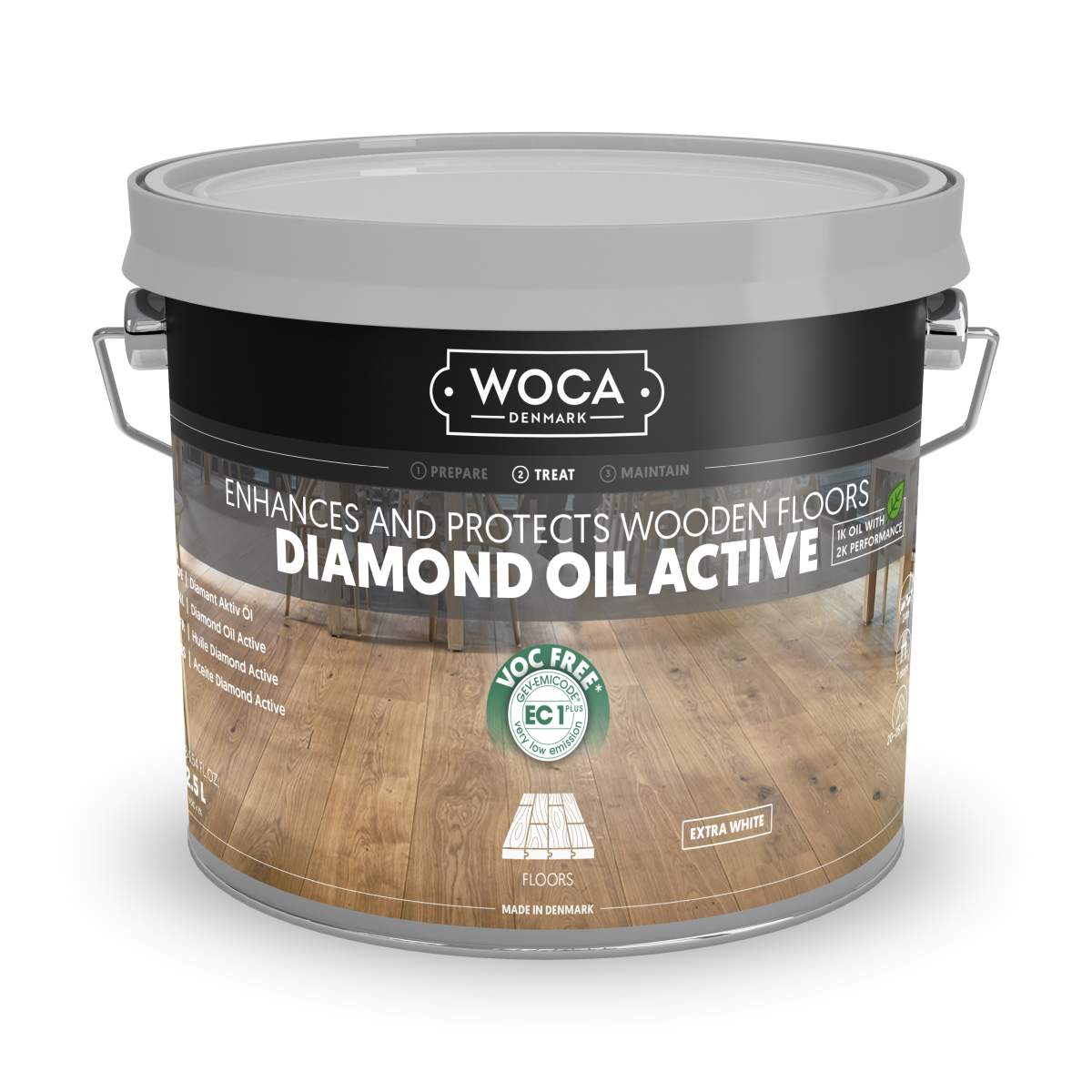 WOCA Diamant Öl Aktiv Extraweiß Diamond Oil Active Extra White 2,5 Liter