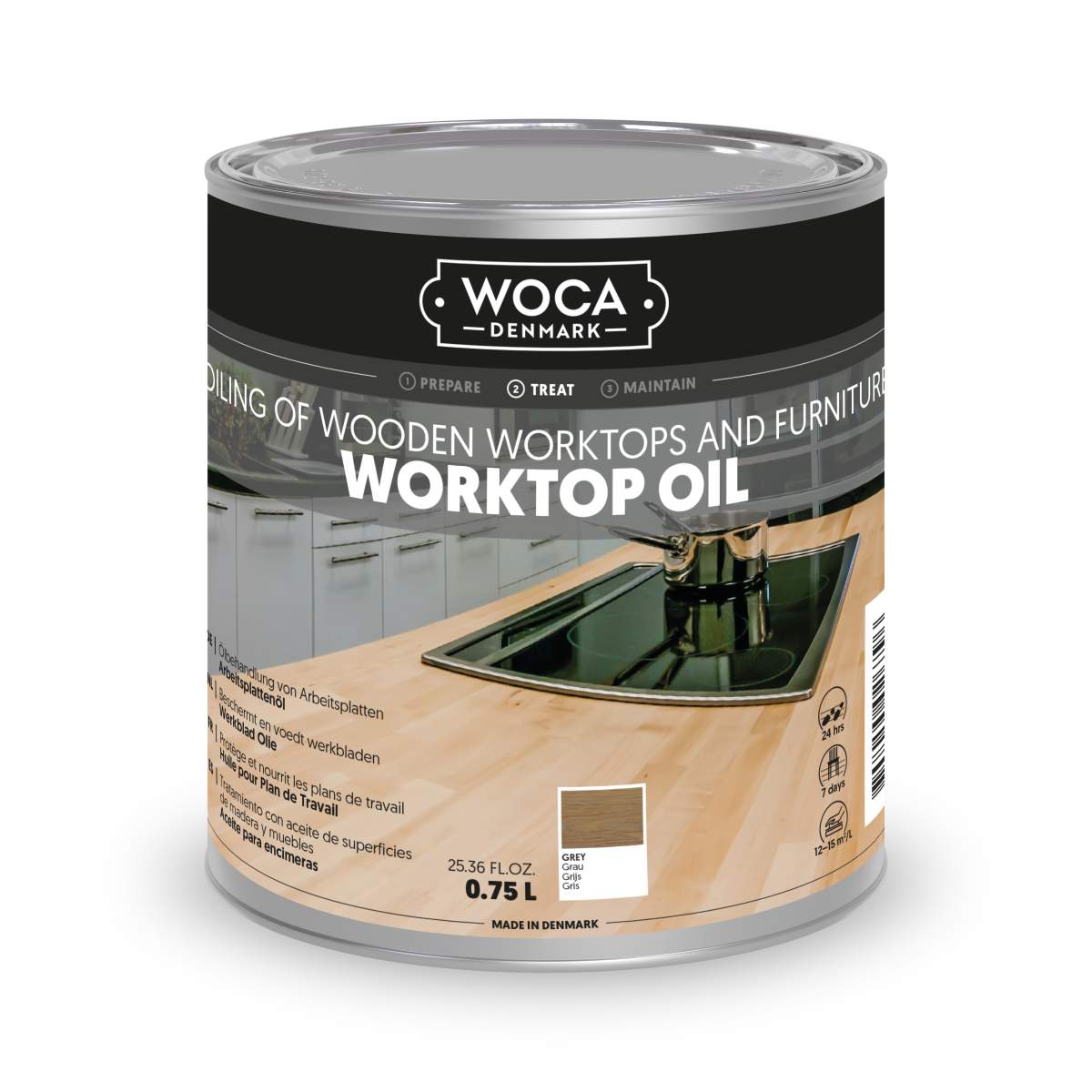WOCA Arbeitsplattenöl Grau Worktop Oil Grey 0,75 Liter
