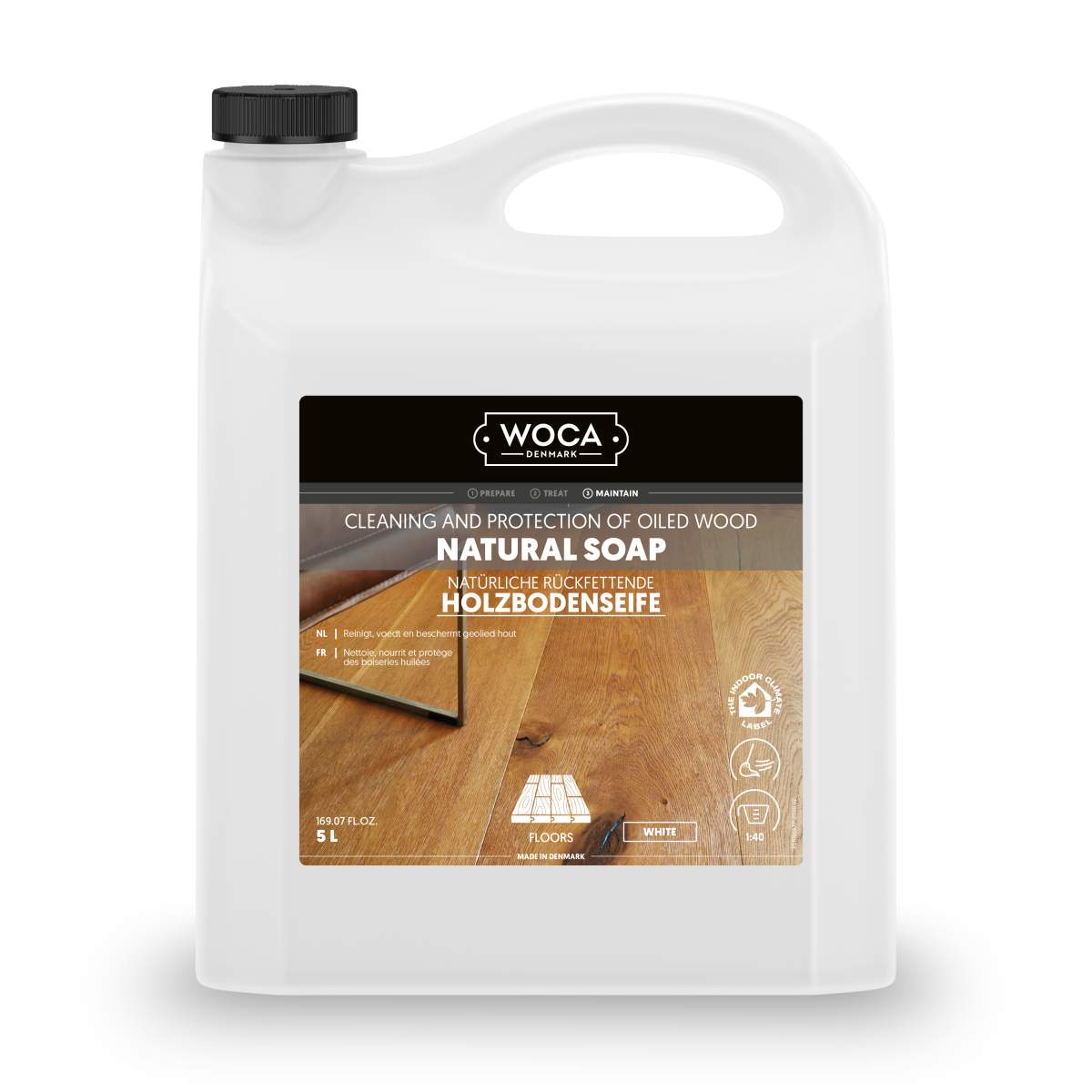 WOCA Bodenseife Weiß Natural Soap White 5 Liter