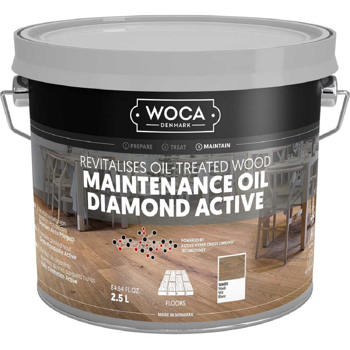 WOCA Diamant Pflegeöl Weiß Maintenance Oil Diamond Active White 2,5 Liter